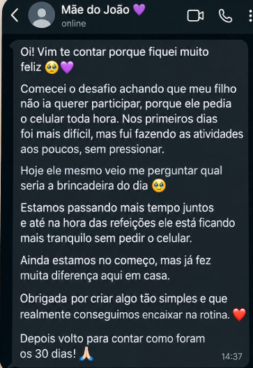 Print de mensagem de cliente